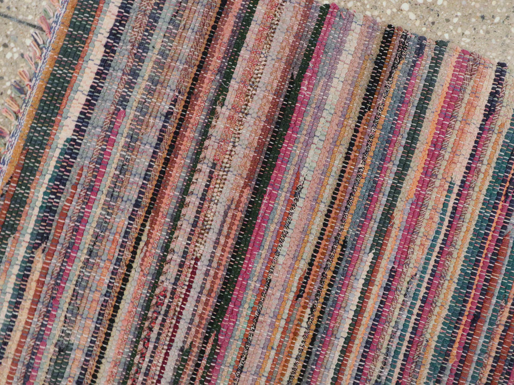 Small Vintage American Rag Rug (Pair: 2 of 2), No.27585 - Staging