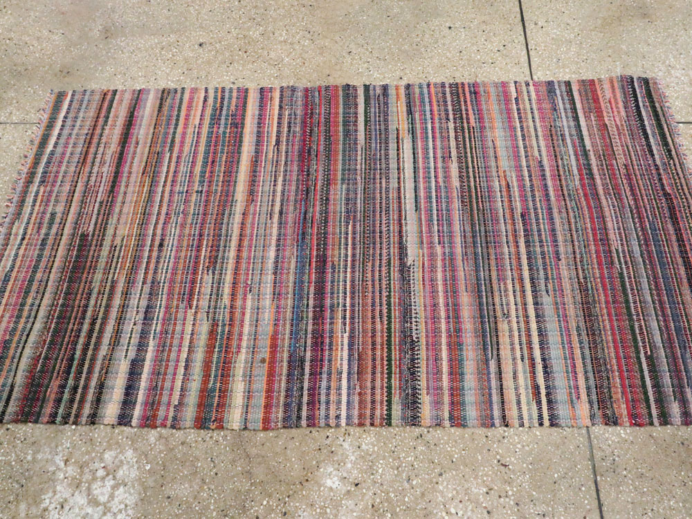 Small Vintage American Rag Rug (Pair: 2 of 2), No.27585 - Staging