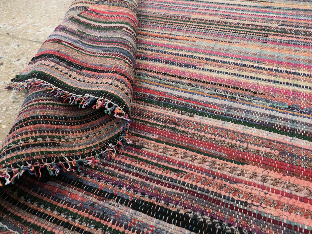 Small Vintage American Rag Rug (Pair: 2 of 2), No.27585 - Staging