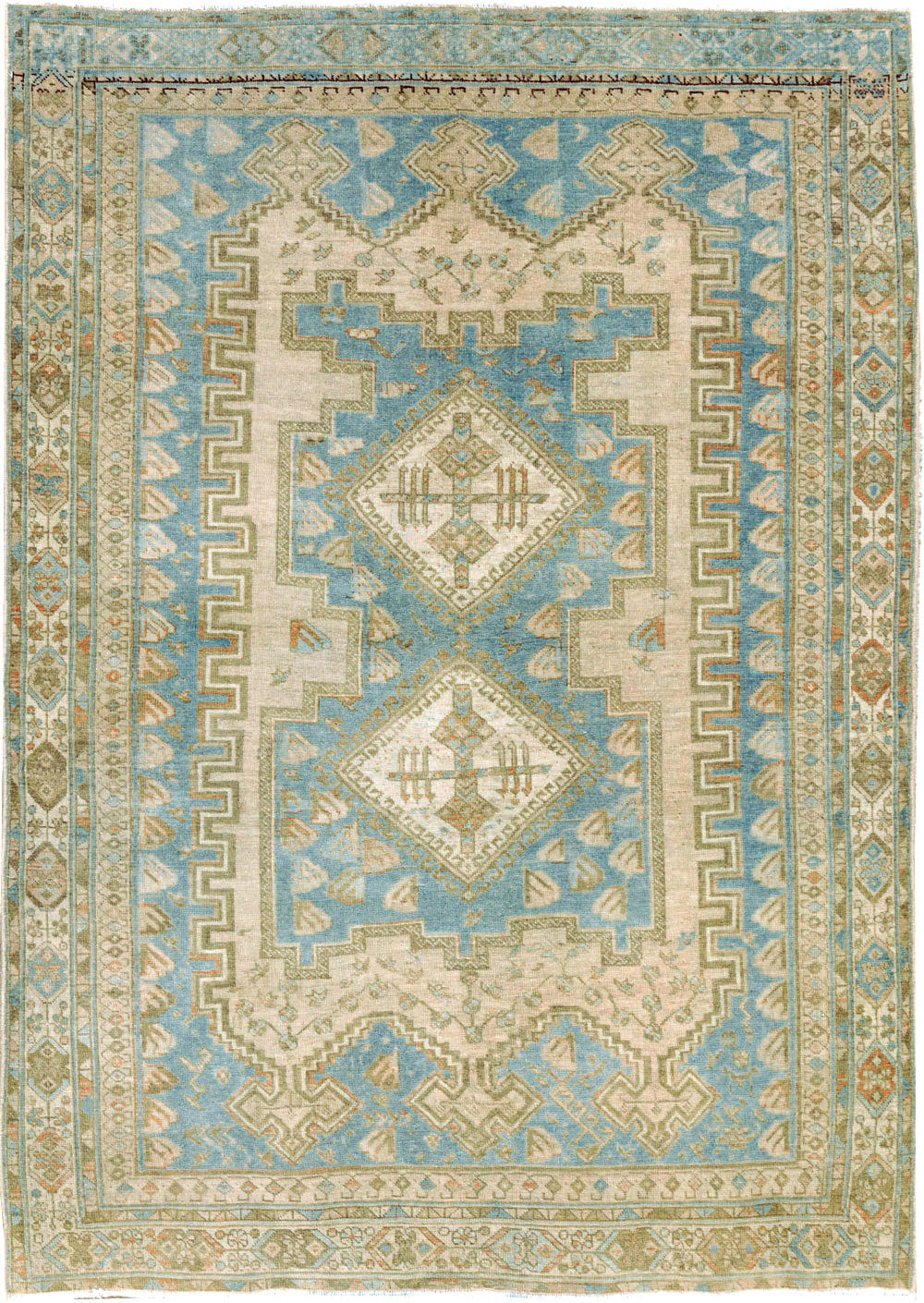 Vintage Persian Afshar Accent Rug, No.27588 - Staging