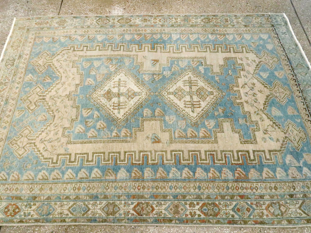 Vintage Persian Afshar Accent Rug, No.27588 - Staging