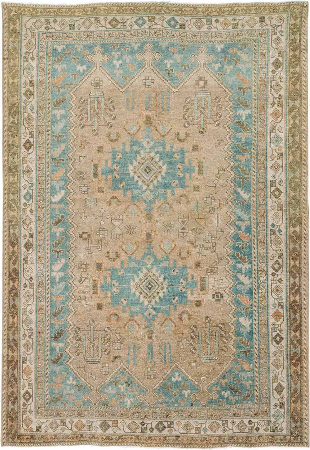 Vintage Persian Afshar Rug, No.27589 - Staging