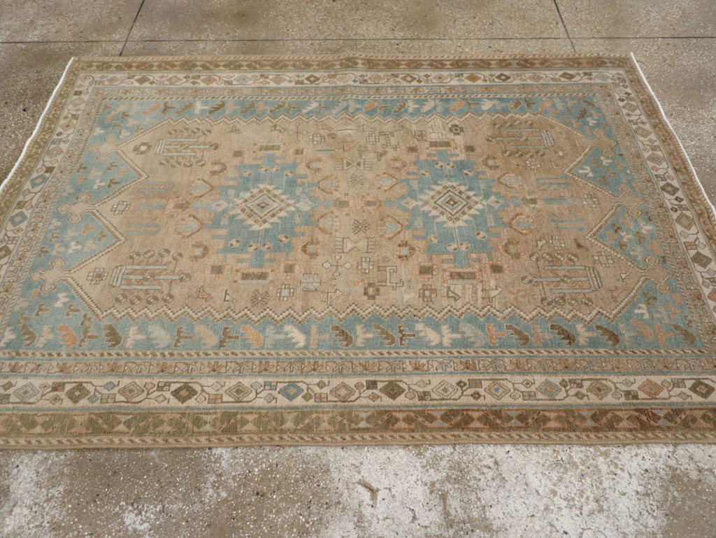 Vintage Persian Afshar Rug, No.27589 - Staging