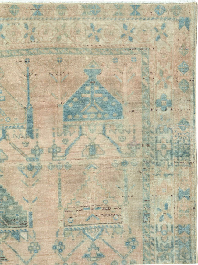 Vintage Persian Afshar Throw Rug, No.27600 - Staging