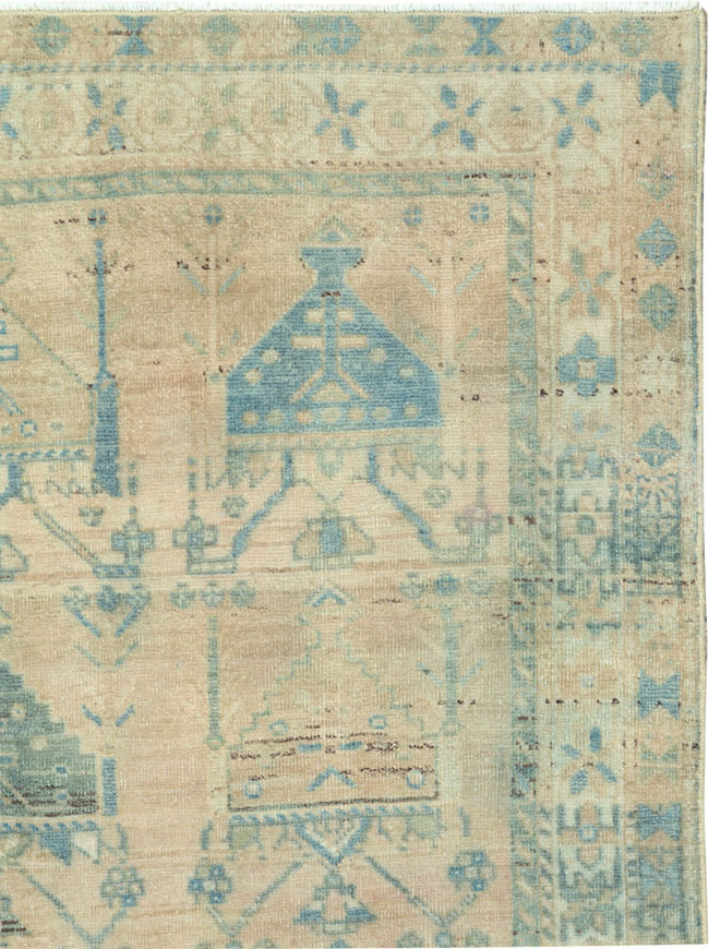 Vintage Persian Afshar Throw Rug, No.27600 - Staging