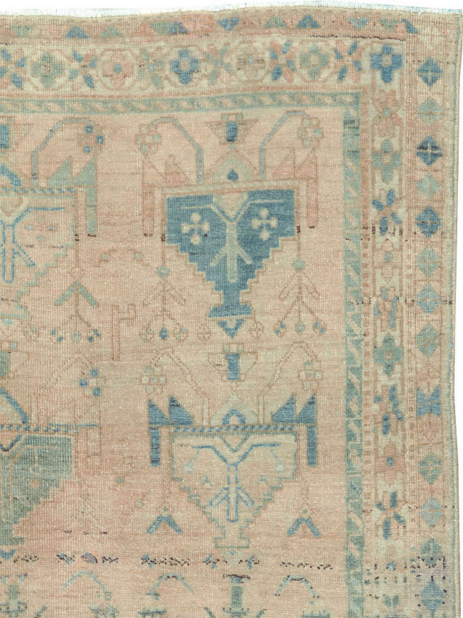 Vintage Persian Afshar Throw Rug, No.27600 - Staging