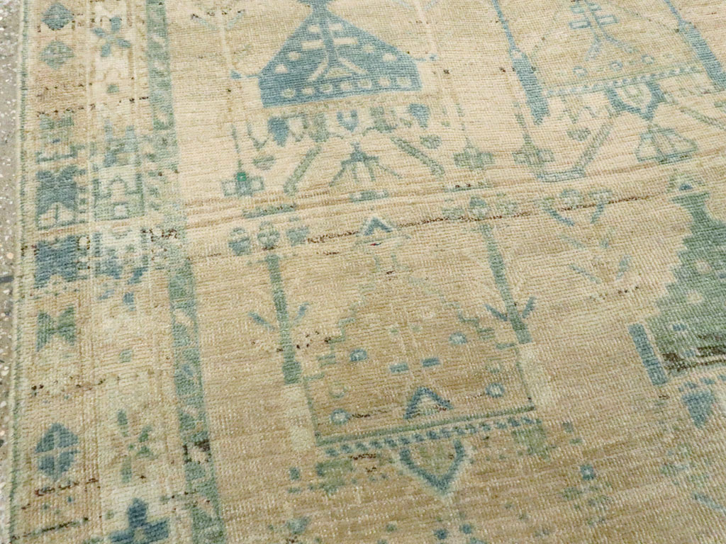 Vintage Persian Afshar Throw Rug, No.27600 - Staging