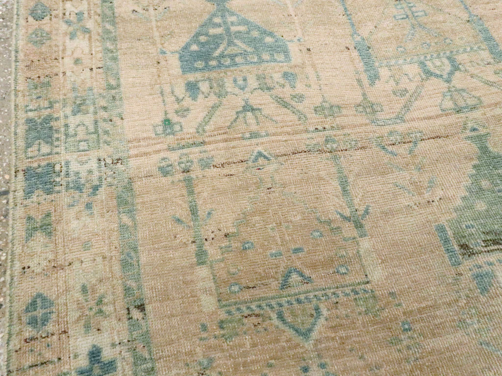 Vintage Persian Afshar Throw Rug, No.27600 - Staging