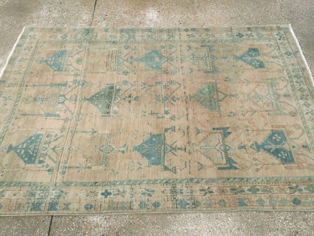 Vintage Persian Afshar Throw Rug, No.27600 - Staging