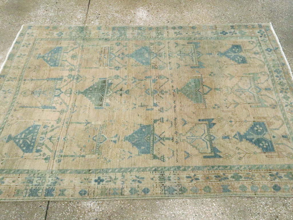 Vintage Persian Afshar Throw Rug, No.27600 - Staging