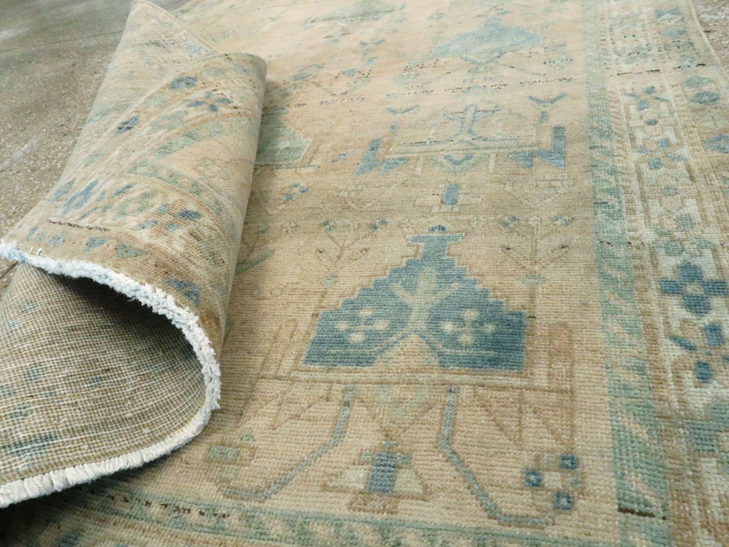 Vintage Persian Afshar Throw Rug, No.27600 - Staging