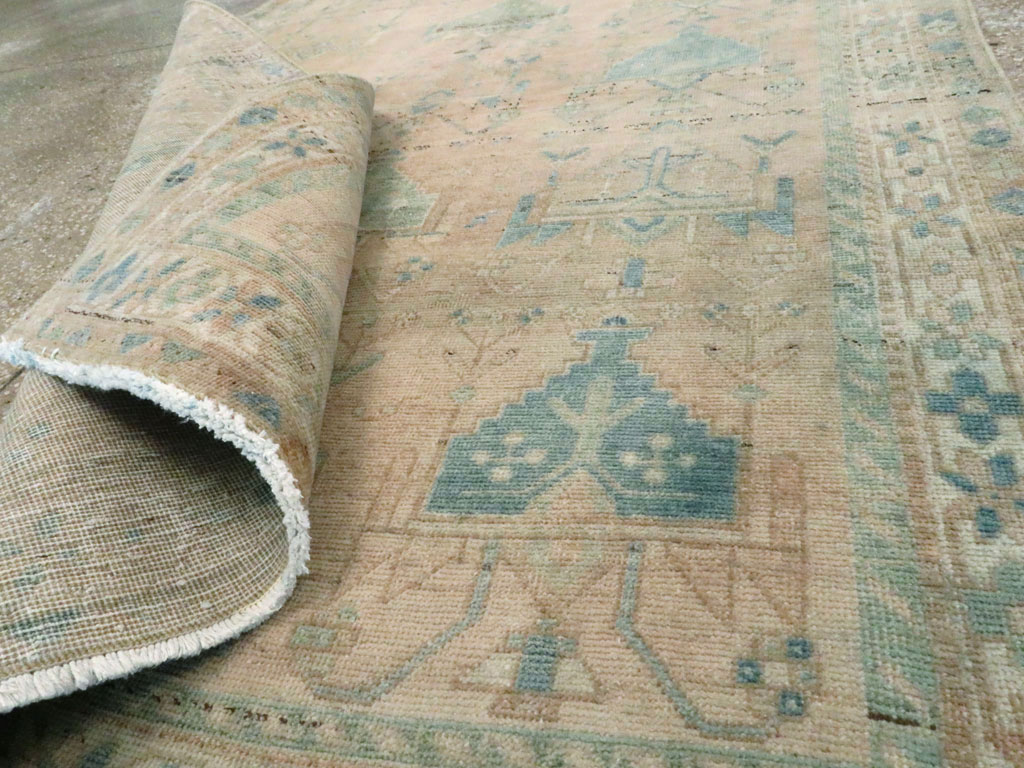 Vintage Persian Afshar Throw Rug, No.27600 - Staging