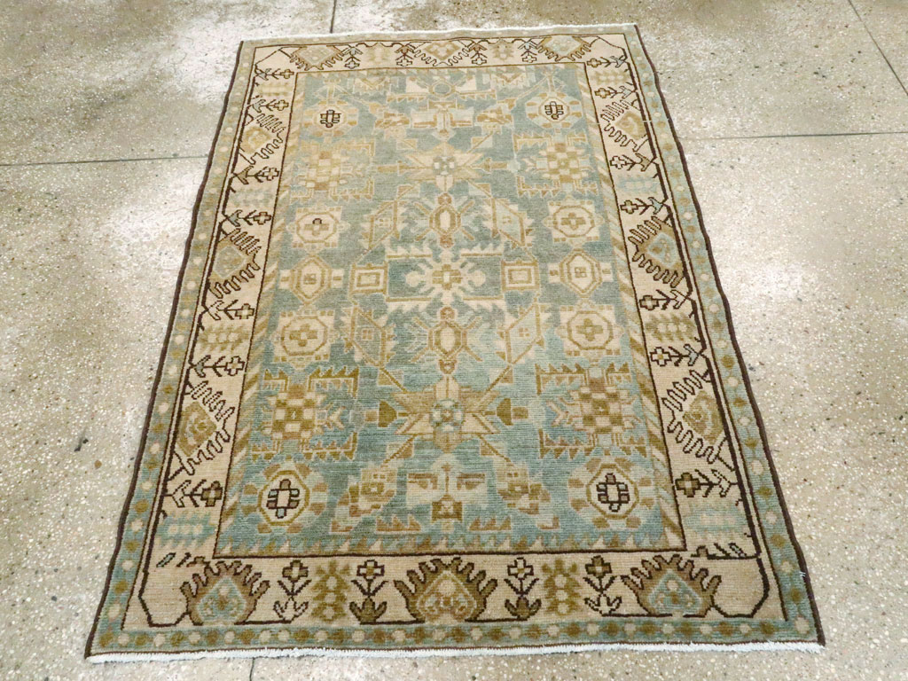 Vintage Persian Malayer Throw Rug, No.27603 - Staging