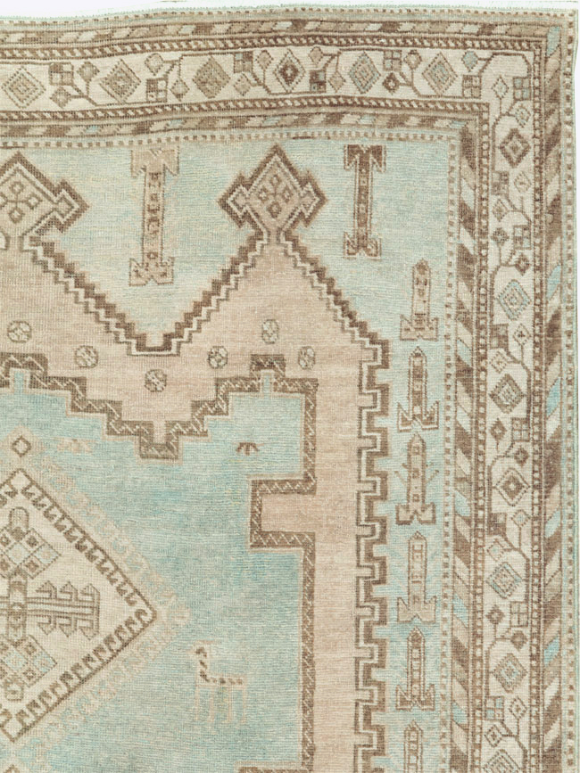 Vintage Persian Afshar Rug, No.27607 - Staging