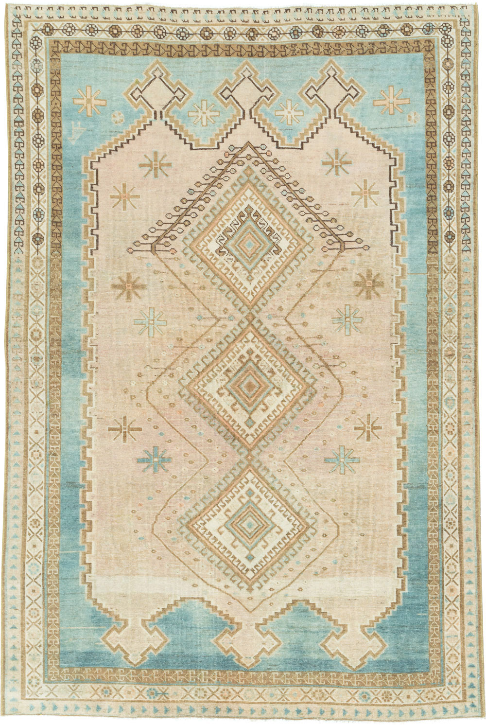 Vintage Persian Afshar Accent Rug, No.27609 - Staging