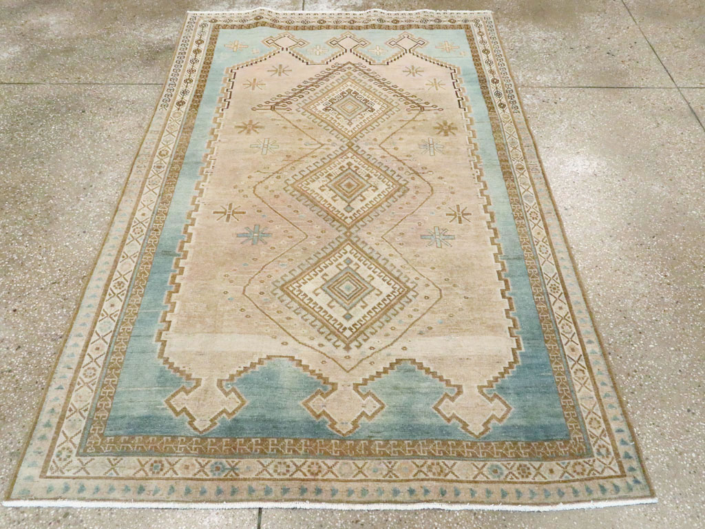 Vintage Persian Afshar Accent Rug, No.27609 - Staging