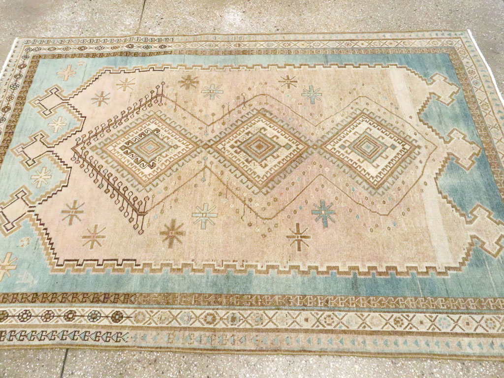 Vintage Persian Afshar Accent Rug, No.27609 - Staging