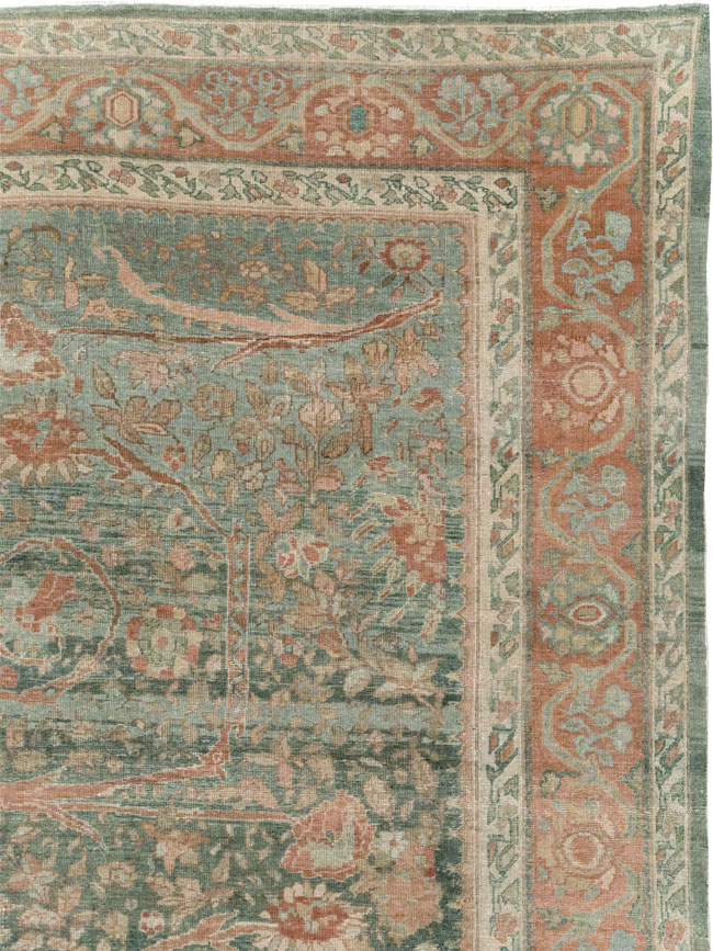 Antique Persian Mahal Long and Narrow Oversize Carpet, No.27623 - Staging
