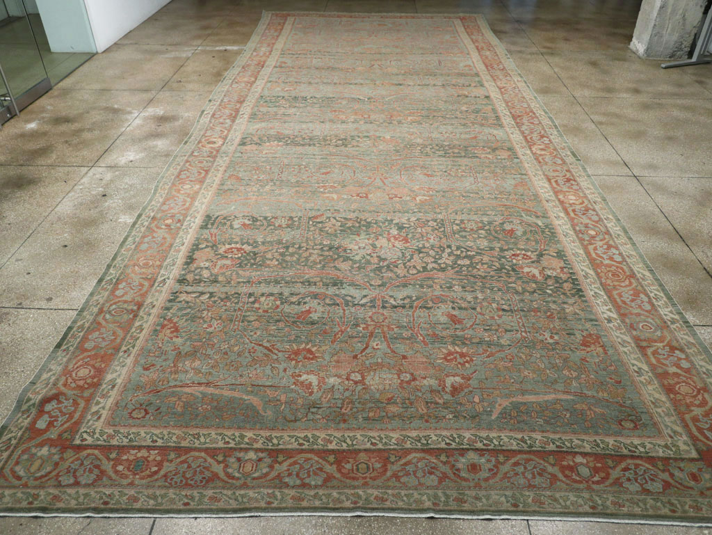 Antique Persian Mahal Long and Narrow Oversize Carpet, No.27623 - Staging