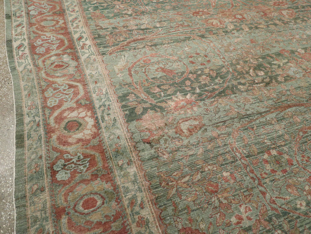 Antique Persian Mahal Long and Narrow Oversize Carpet, No.27623 - Staging