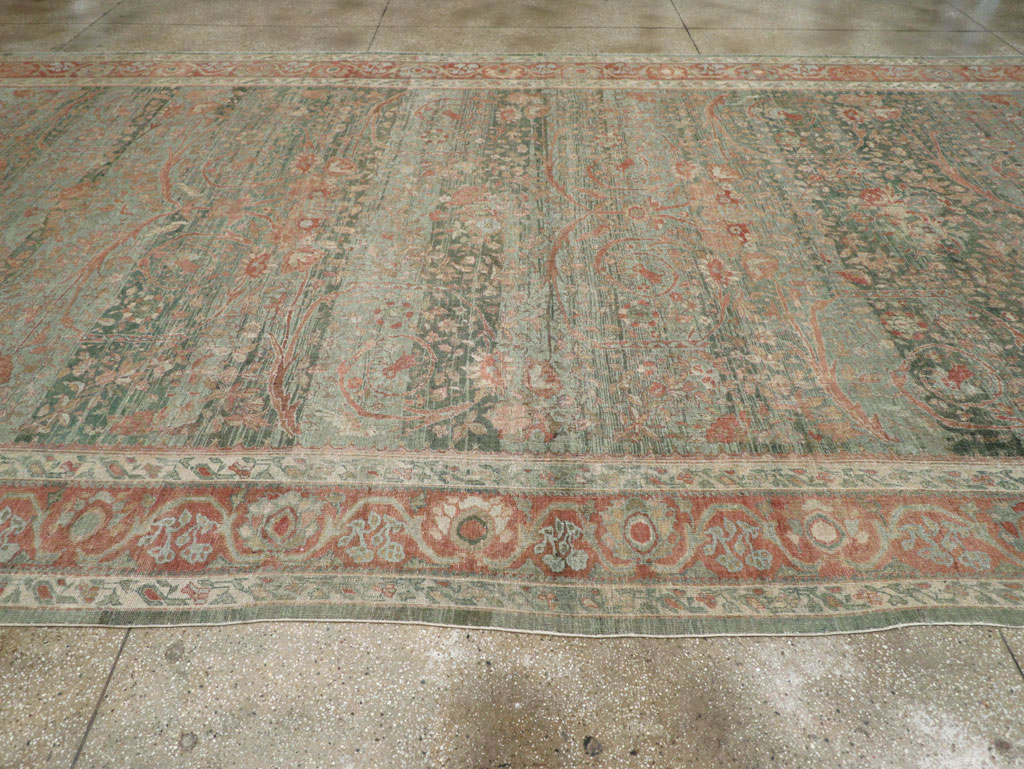 Antique Persian Mahal Long and Narrow Oversize Carpet, No.27623 - Staging