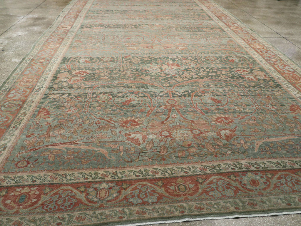Antique Persian Mahal Long and Narrow Oversize Carpet, No.27623 - Staging