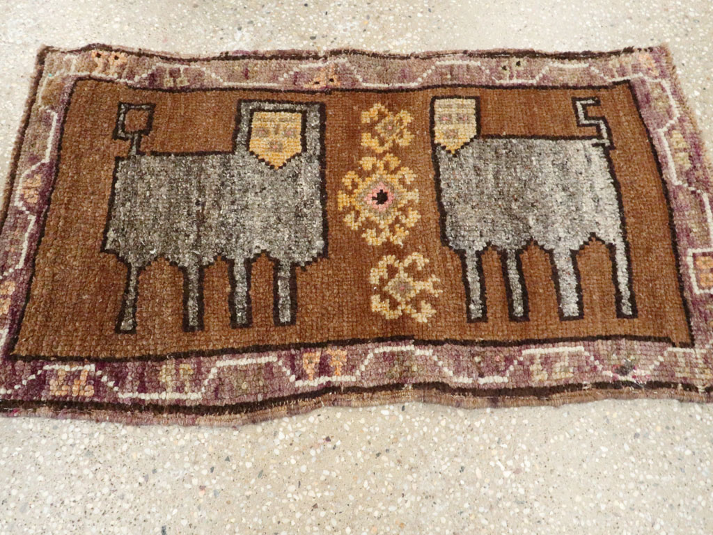 Vintage Anatolian Pictorial Rug, No.27625 - Staging