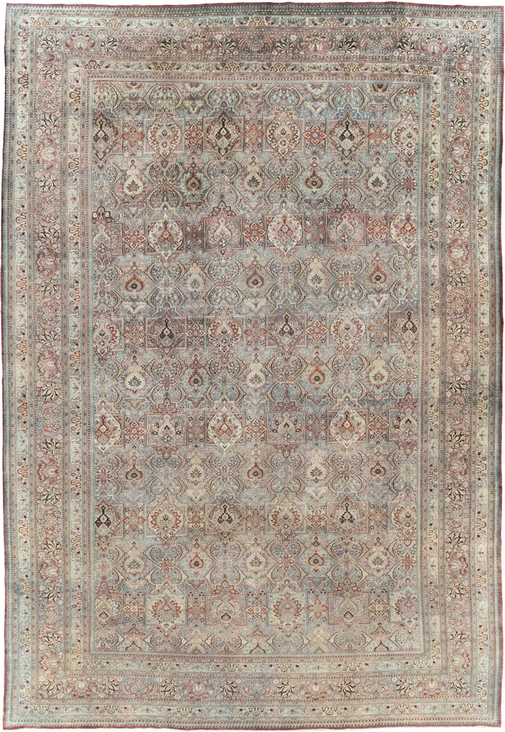 Antique Persian Mashad Large Carpet, No.27627 - Staging