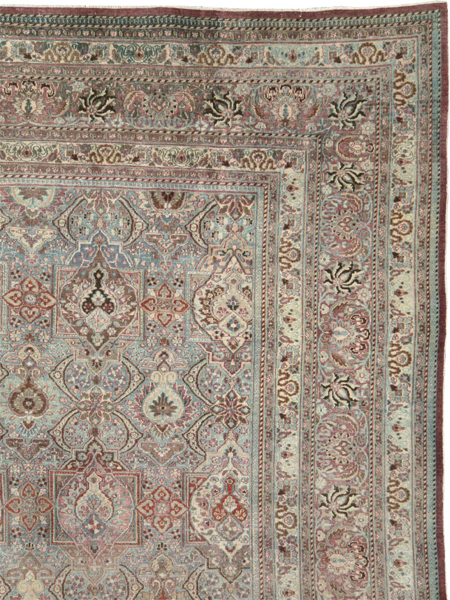 Antique Persian Mashad Large Carpet, No.27627 - Staging