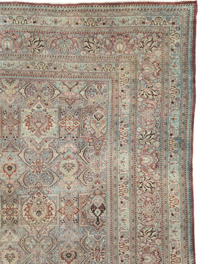 Antique Persian Mashad Large Carpet, No.27627 - Staging