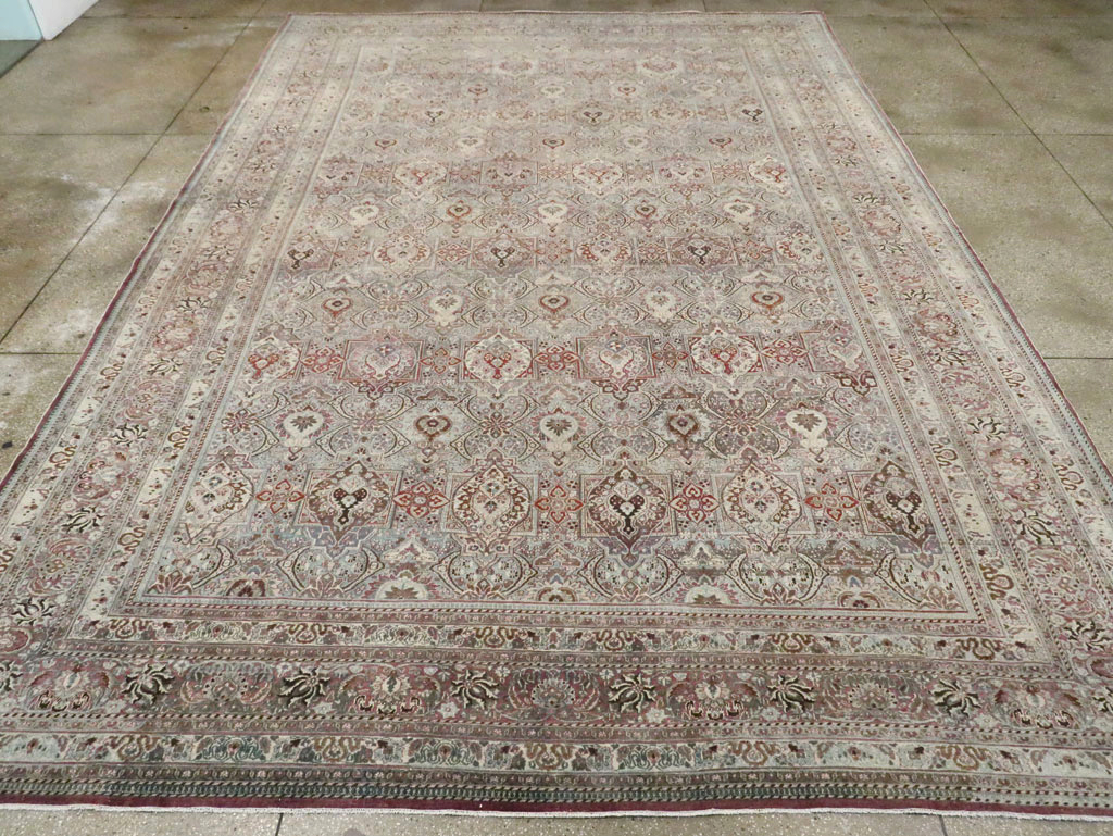 Antique Persian Mashad Large Carpet, No.27627 - Staging