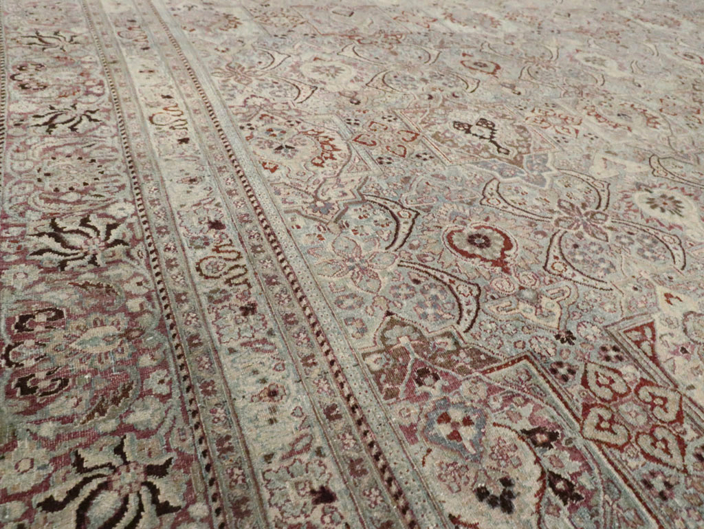 Antique Persian Mashad Large Carpet, No.27627 - Staging