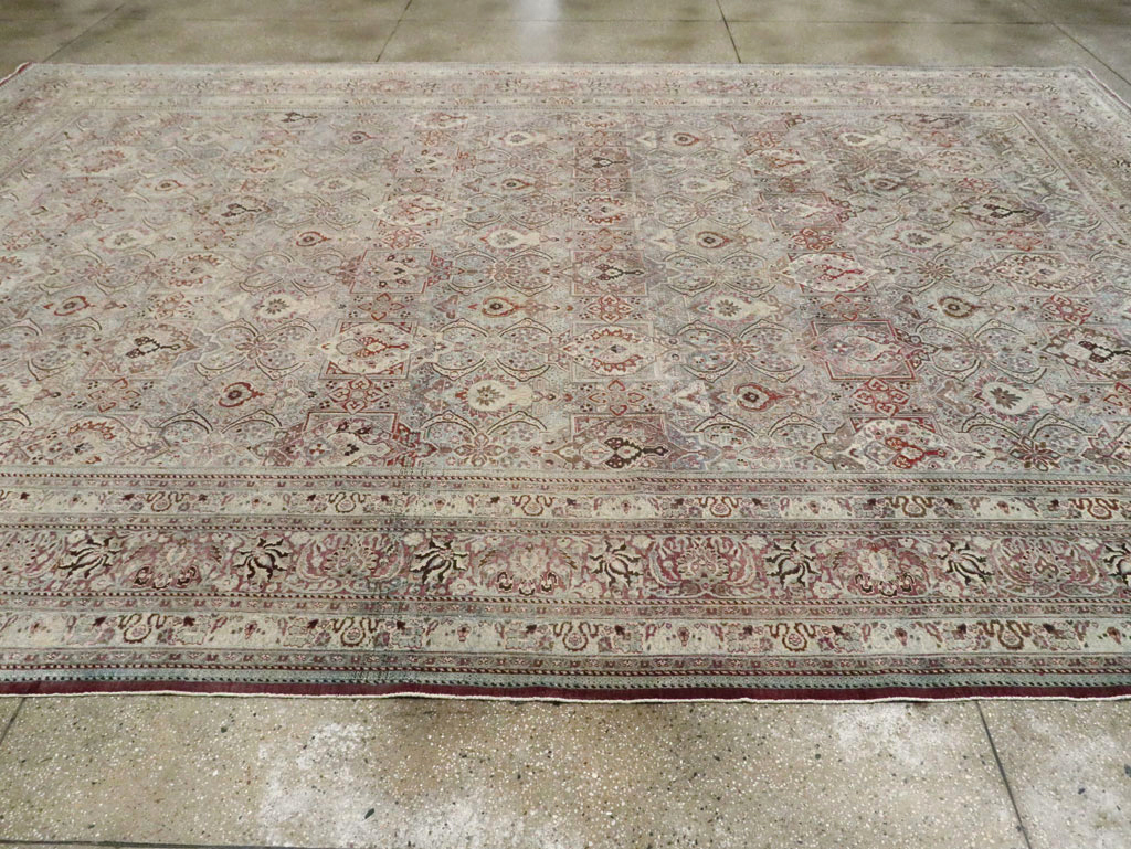 Antique Persian Mashad Large Carpet, No.27627 - Staging