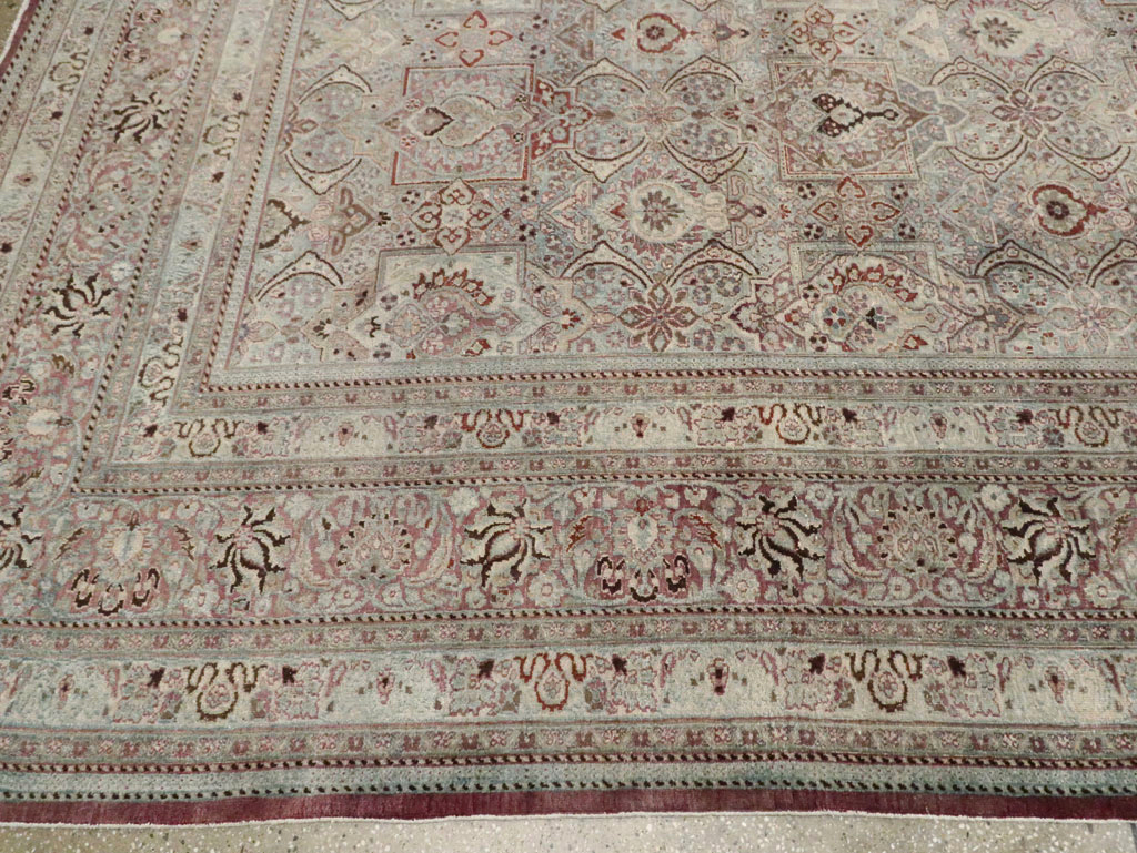 Antique Persian Mashad Large Carpet, No.27627 - Staging