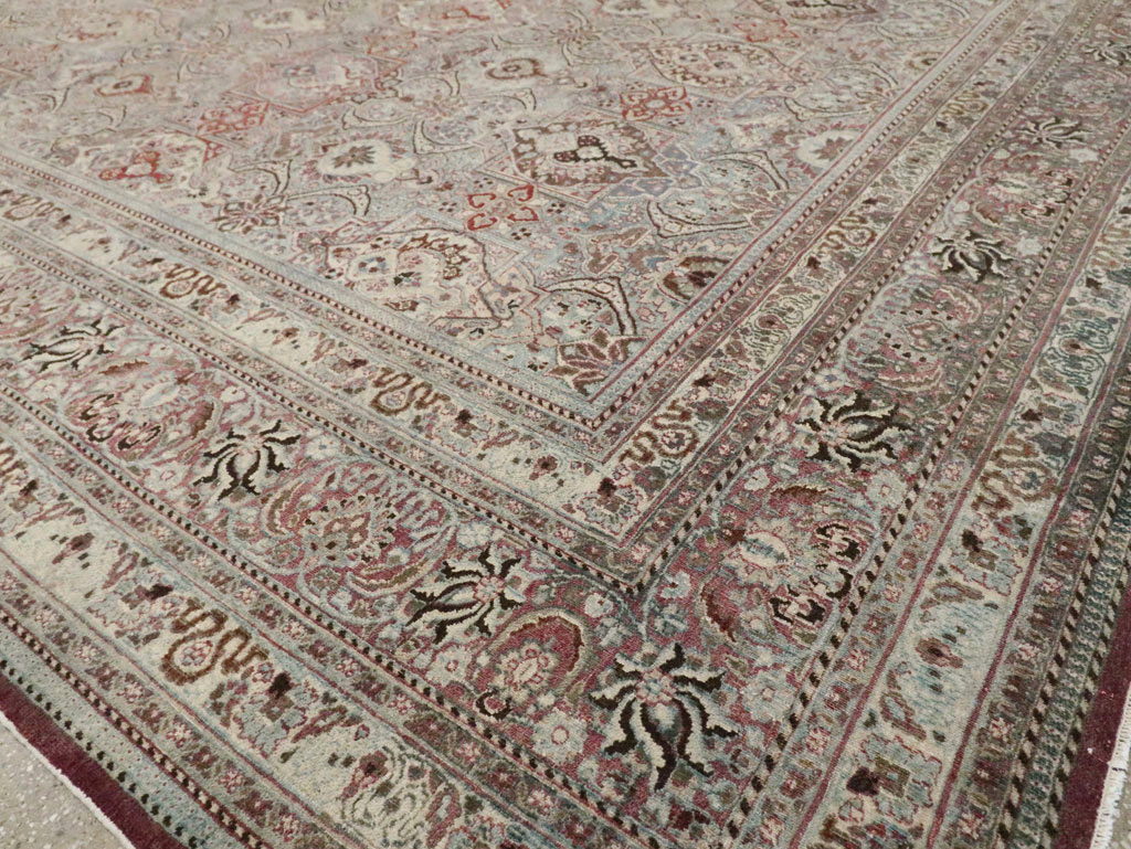 Antique Persian Mashad Large Carpet, No.27627 - Staging
