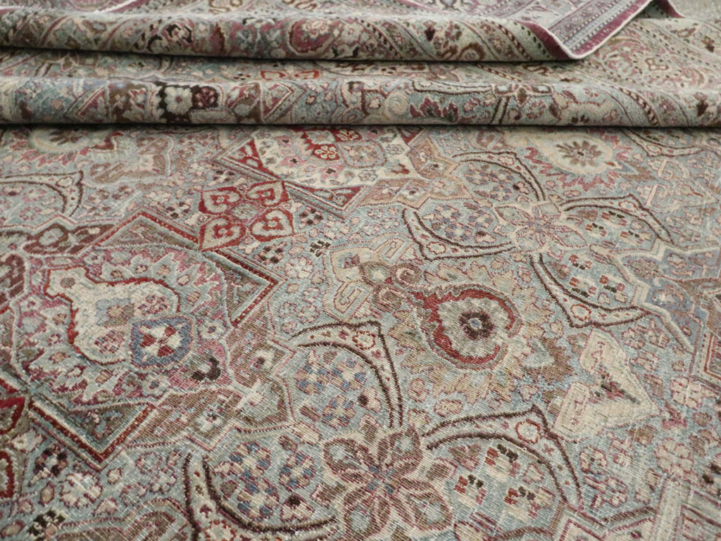 Antique Persian Mashad Large Carpet, No.27627 - Staging