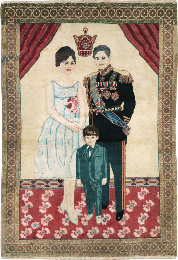 Vintage Persian Tabriz Pictorial Rug, No.27629 - Staging