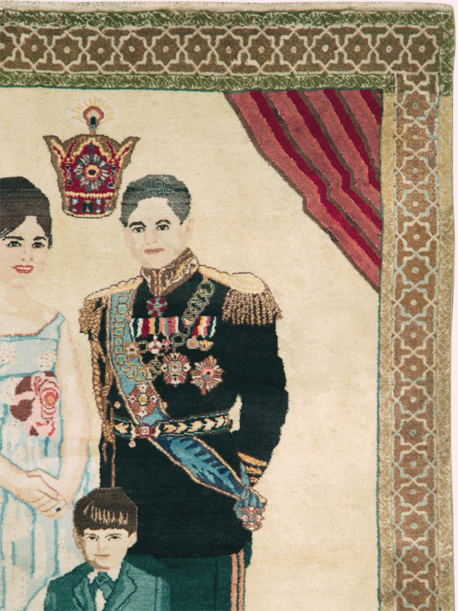 Vintage Persian Tabriz Pictorial Rug, No.27629 - Staging