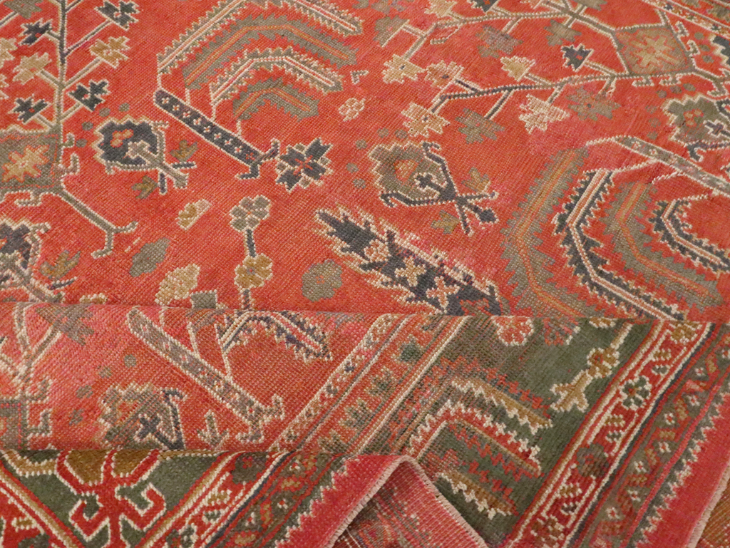 Antique Turkish Oushak Room Size Carpet, No.27634 - Staging