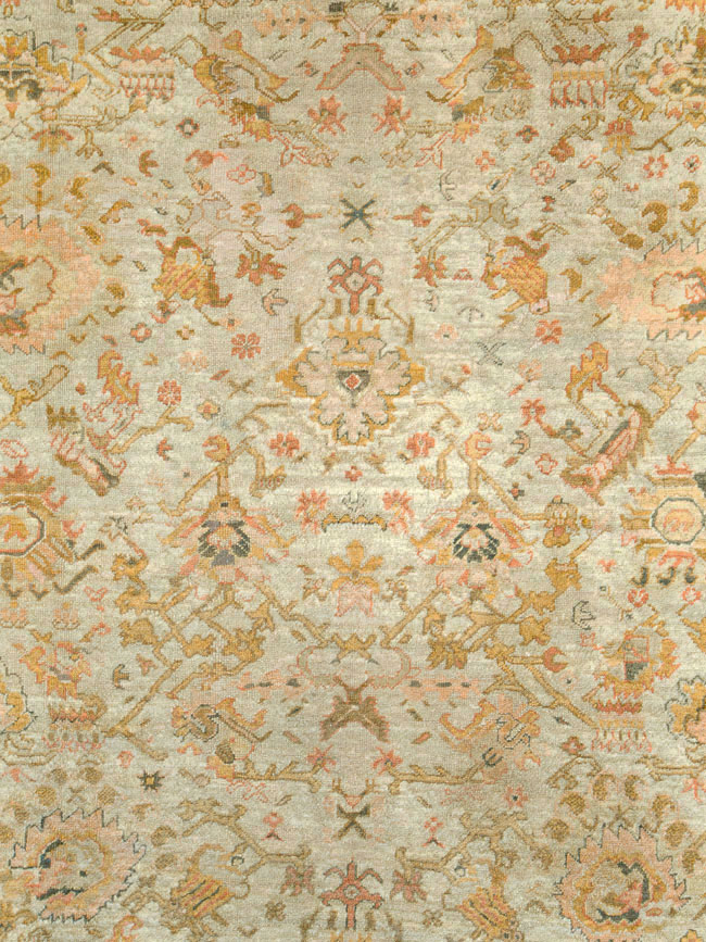 Antique Turkish Oushak Carpet, No.27644 - Staging