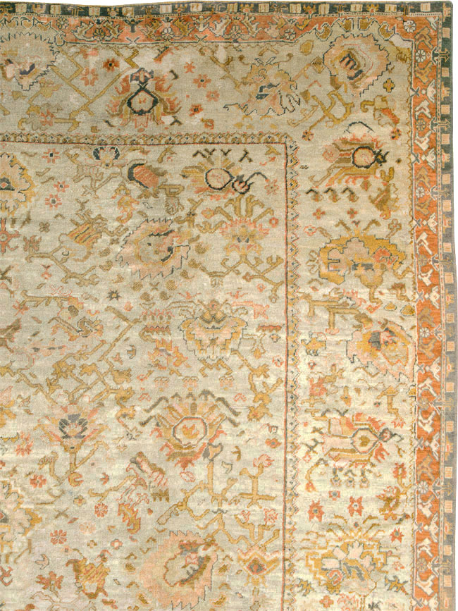 Antique Turkish Oushak Carpet, No.27644 - Staging