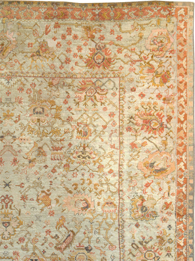 Antique Turkish Oushak Carpet, No.27644 - Staging
