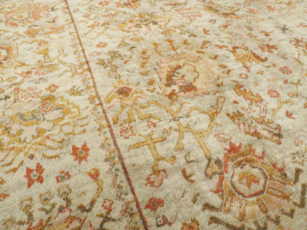 Antique Turkish Oushak Carpet, No.27644 - Staging