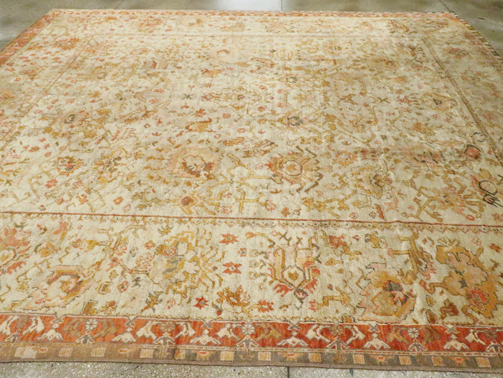 Antique Turkish Oushak Carpet, No.27644 - Staging