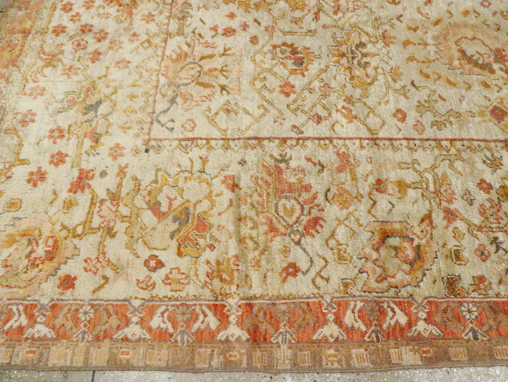 Antique Turkish Oushak Carpet, No.27644 - Staging
