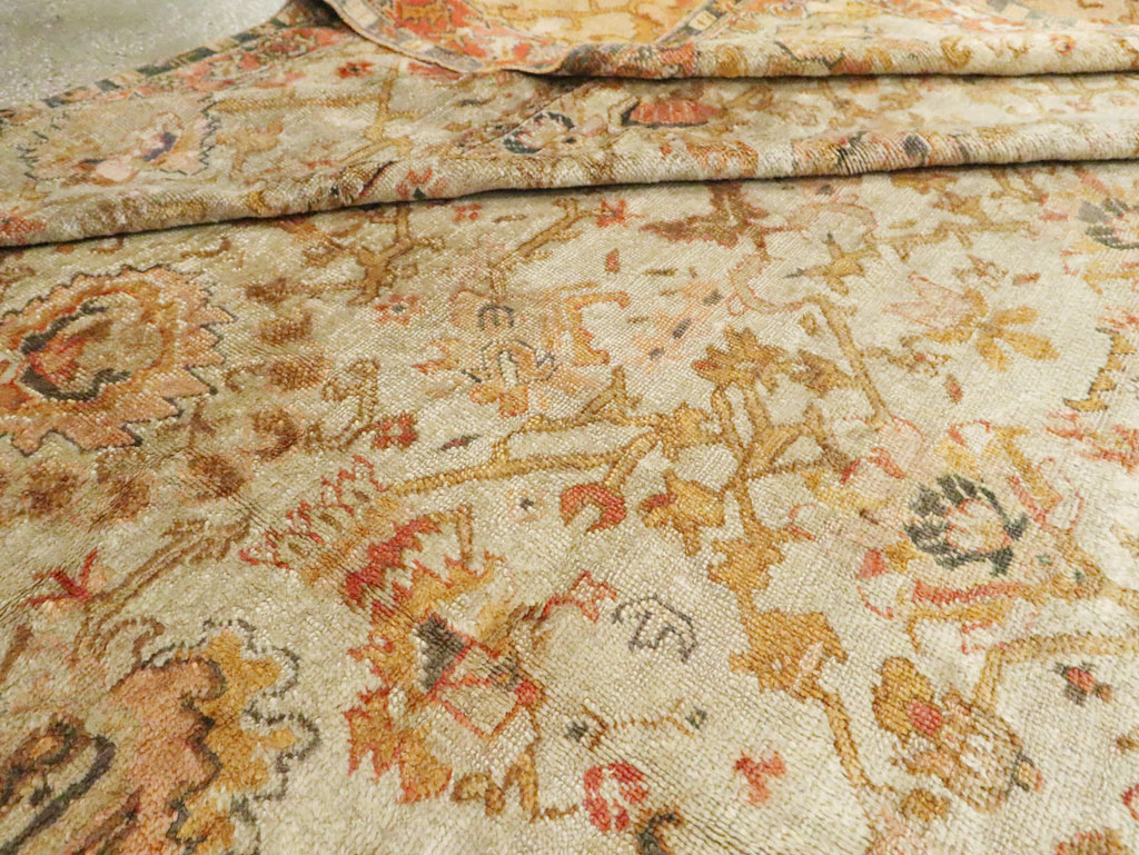 Antique Turkish Oushak Carpet, No.27644 - Staging