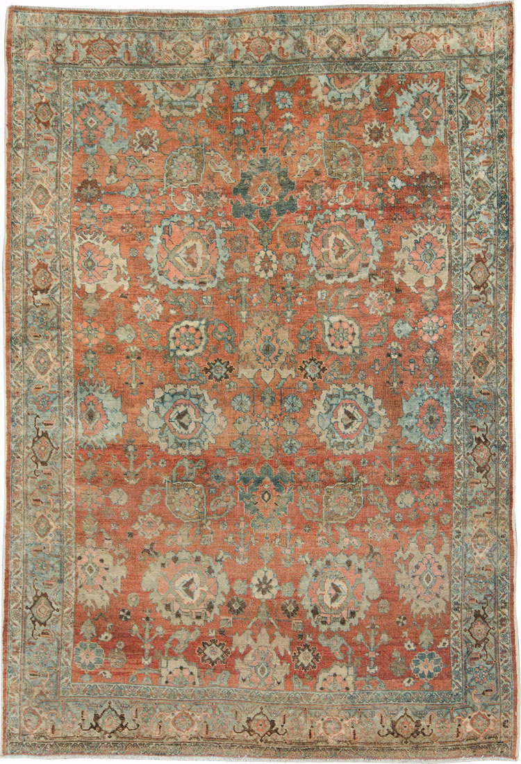 Antique Persian Bidjar Accent Rug, No.27646 - Staging
