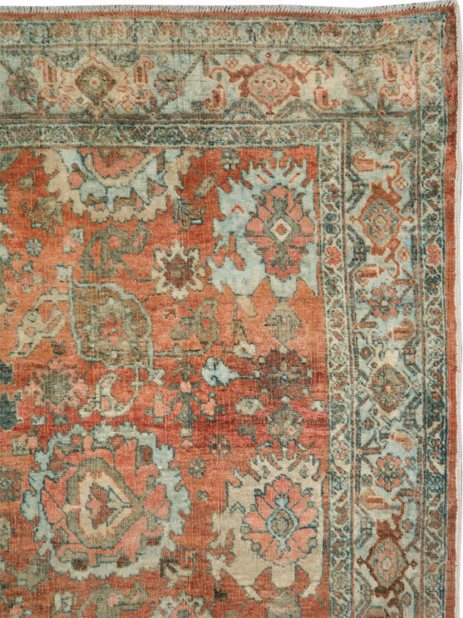 Antique Persian Bidjar Accent Rug, No.27646 - Staging
