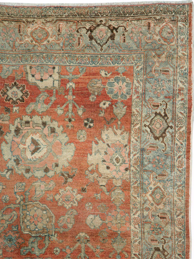 Antique Persian Bidjar Accent Rug, No.27646 - Staging