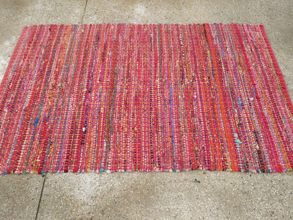 Vintage American Rag Rug, No.27654 - Staging